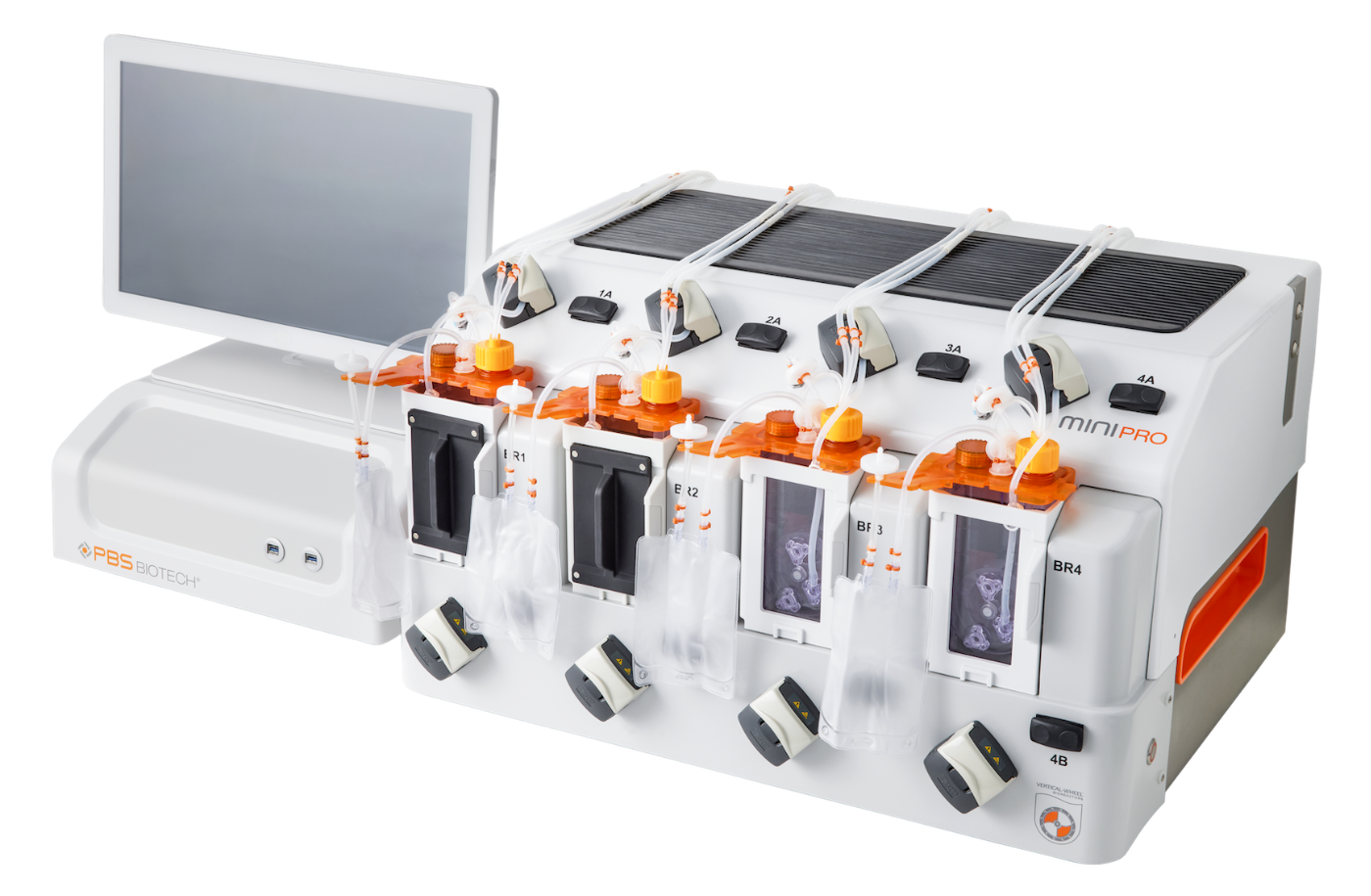 Hero Gallery _ MiniPRO with monitor four bioreactors
